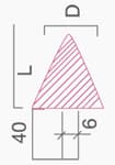 Mounted Points - Form E - Technical Drawing
